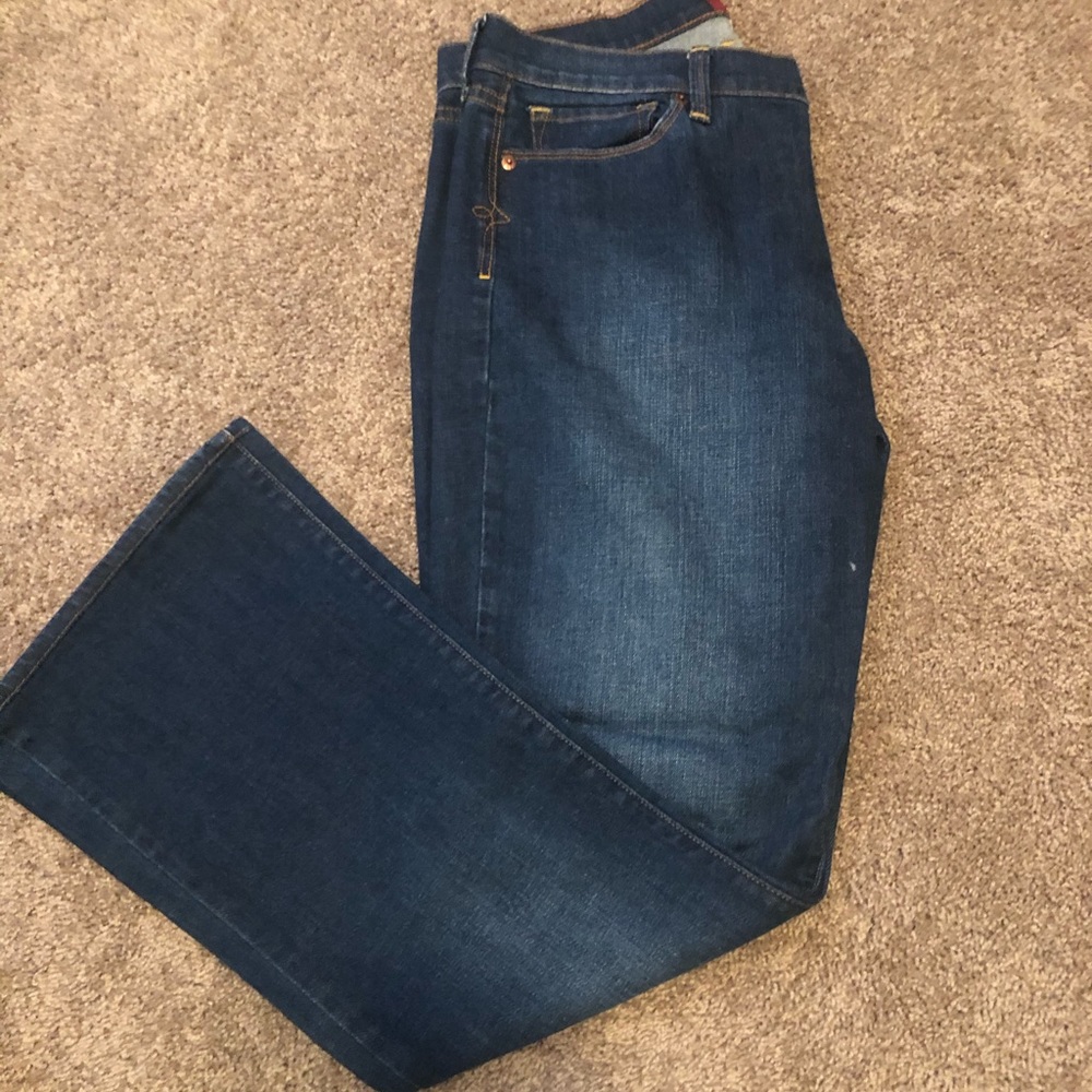 EUC lucky brand boot cut jeans dark wash Sofia 10